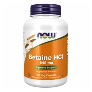 Now Foods Бетаїн HCI 648мг — 120 рослинних капсул