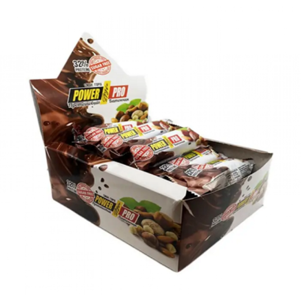 Power Pro Протеїновий батончик Nutella 32% — 20x60 г без цукру