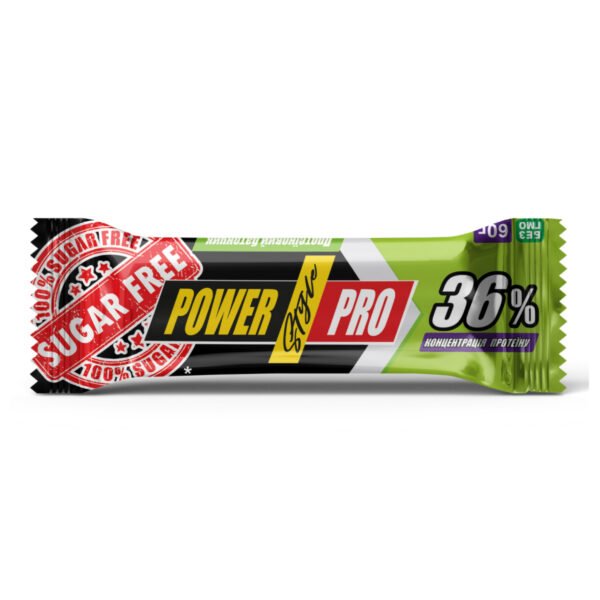 Power Pro Протеїновий батончик 36% — 20x60г без цукру з горіхами