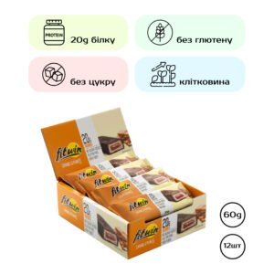 FitWin Протеїнові батончики з карамельними арахісами — 12х60г