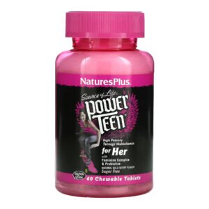 Nature's Plus Power Teen Hers Жувальні таблетки — 60 таблеток