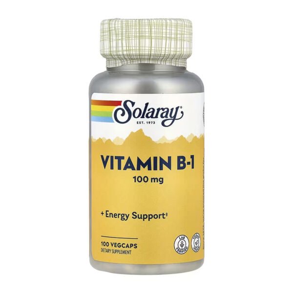 Solaray Вітамін B-1 100 мг — 100 рослинних капсул