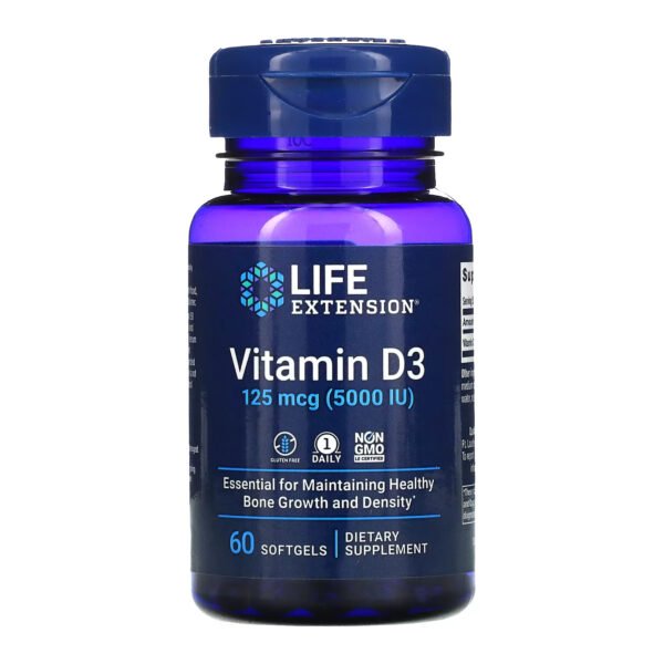 Life Extension Вітамін D3 125 мкг (5000 МО) — 60 капсул