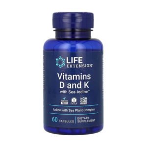 Life Extension Вітаміни D і K з морським йодом™ - 60 капсул