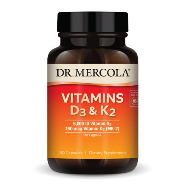 Dr. Mercola Вітаміни D3 та K2 — 30 капсул