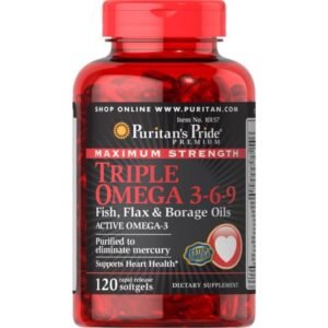 Puritans Pride Triple Omega 3 6 9 — 120 капсул
