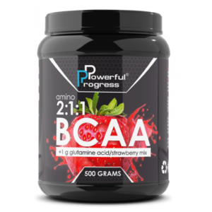 Powerful Progress BCAA 2:1:1 + Глутамін — 500 г полуниця
