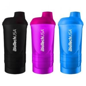 Biotech Shaker Wave — 600 мл плюс 250 мл плюс 100 мл Шокуючий Синій