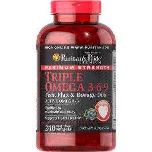 Puritans Pride Triple Omega 3-6-9 Maximum Strength — 240 капсул