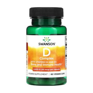 Swanson Комплекс вітаміну D2 та D3 2000 МЕ (50 мкг) - 60 капсул