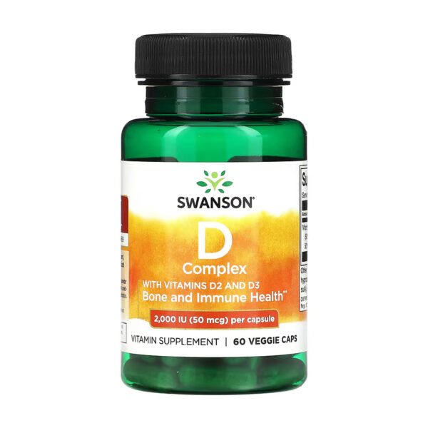 Swanson Комплекс вітаміну D2 та D3 2000 МЕ (50 мкг) - 60 капсул