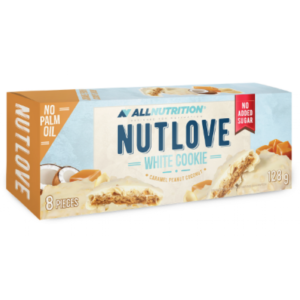 Allnutrition Nutlove — 128 г Біле печиво з карамеллю, арахісом та кокосом