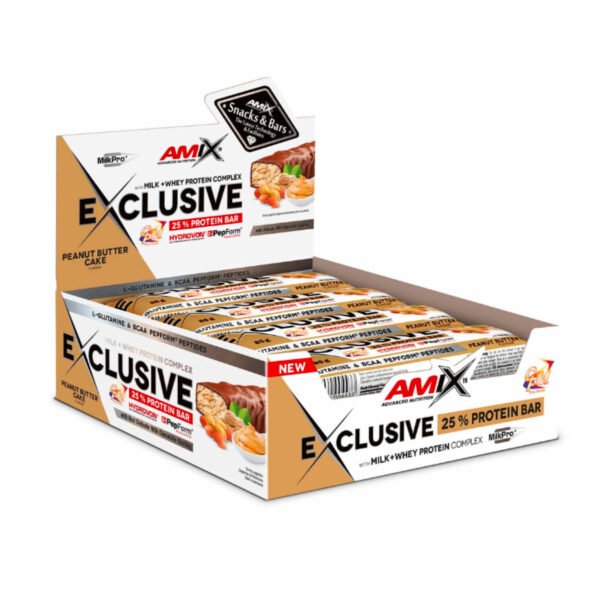 Amix Exclusive Protein Bar — 12x85 г Батончик з арахісовим маслом