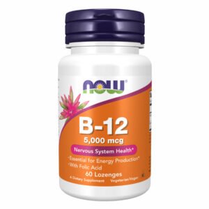 Now Foods B-12 5000 мкг + Фолієва кислота — 60 пастилок