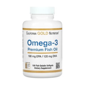 California Gold Nutrition Омега-3 Преміум Риб'ячий Жир 180мг - 100 капсул