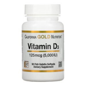 California Gold Nutrition Вітамін D3 125 мкг (5000 МО) — 90 капсул