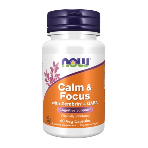 Now Foods Calm & Focus з Zembrin® та GABA - 60 рослинних капсул