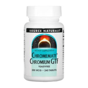 Source Naturals ChromeMate® Хром GTF 200 мкг, без дріжджів - 240 таблеток