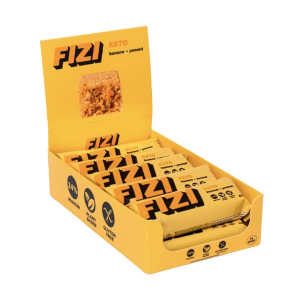 FIZI KETO Protein Bar — 10x45 г Банан + Арахіс
