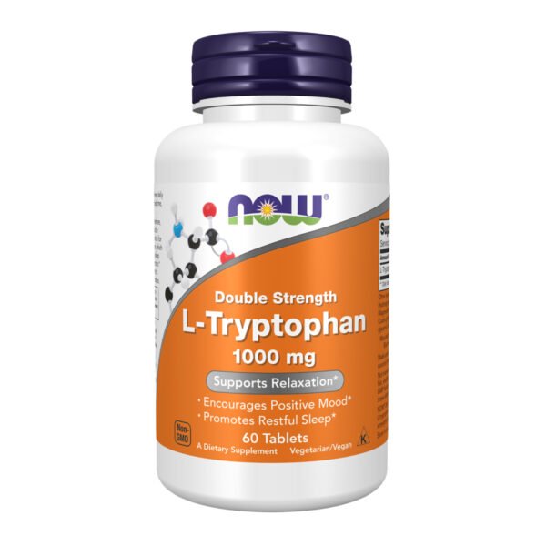 Now Foods L-Триптофан Подвійної Сили 1000мг - 60 таблеток