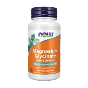 Now Foods Магній Гліцинат з BioPerine - 60 рослинних капсул