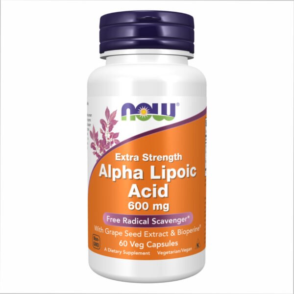 Now Foods Альфа ліпоєва кислота 600 мг - 60 рослинних капсул