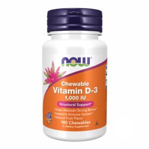 Now Foods Вітамін D-3 1000 IU Жувальні фруктові — 180 таблеток