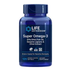Life Extension Super Omega-3 EPA/DHA риб'ячий жир, лігнани сезаму та екстракт оливок — 120 капсул з кишковорозчинною оболонкою