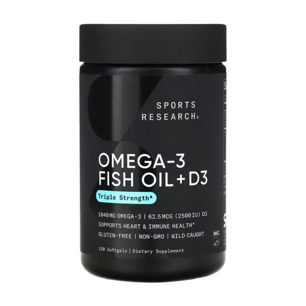 Sport Research Omega-3 Риб'ячий Жир 1250мг + D3 2500IU - 120 капсул