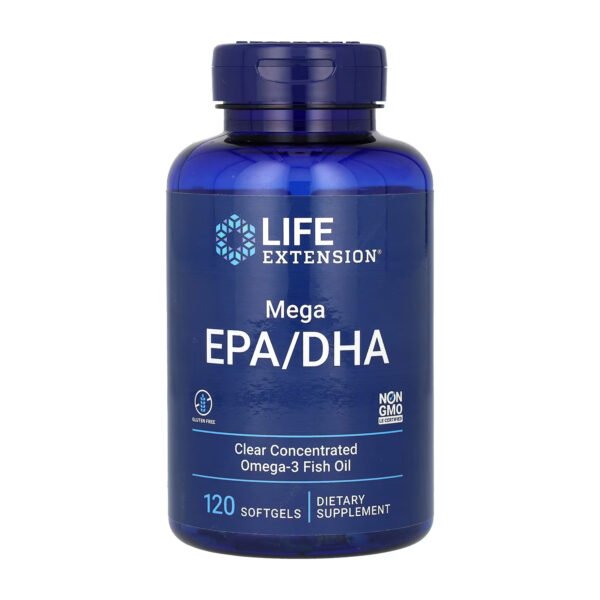 Life Extension Mega EPA/DHA Omega-3 Риб'ячий Олій - 120 капсул