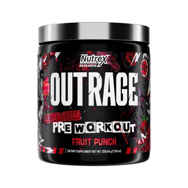 Nutrex Outrage High‑Stim Pre‑Workout — 30 порцій фруктовий punch