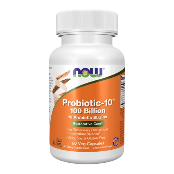 Now Foods Probiotic-10™ 100 мільярдів - 60 рослинних капсул