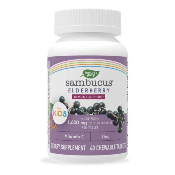 Nature's Way Sambucus Kids — 40 таблеток для жування