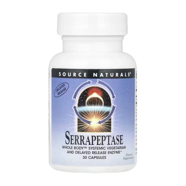 Source Naturals Серрапептаза — 30 капсул