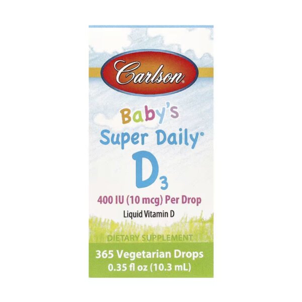 Carlson Laboratories Super Daily D3 для немовлят 400 IU - 365 рослинних крапель 10.3 мл
