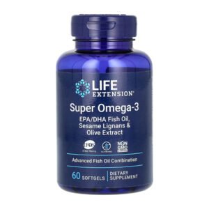 Life Extension Super Omega-3 EPA/DHA Риб'ячий жир з лінганами сезаму та екстрактом оливки - 60 капсул
