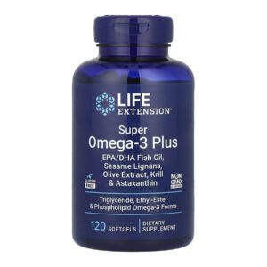Life Extension Super Omega-3 Plus EPA/DHA риб'ячий жир, лігнани кунжуту, екстракт оливки, криль та астаксантин - 120 капсул