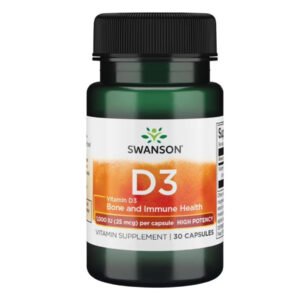 Swanson Вітамін D3 високої потужності 1000 МЕ (25 мкг) - 30 капсул