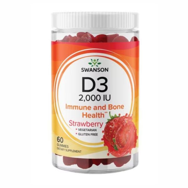 Swanson D3 2000IU Полуниця — 60 гумок