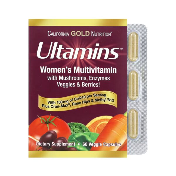 California Gold Nutrition Ultamins Wooman Multivitamin — 60 рослинних капсул