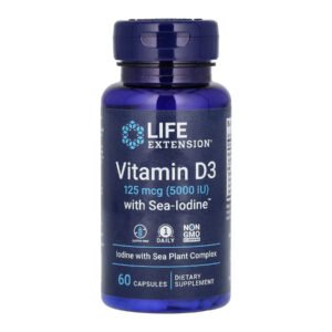 Life Extension Вітамін D3 з морським йодом 125 мкг (5000 МО) - 60 капсул