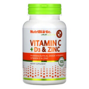Nutribiotic Вітамін C+D3 та Цинк — 100 капсул