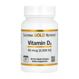 California Gold Nutrition Вітамін D3 50 мкг (2000 IU) — 90 капсул