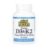 Natural Factors Вітамін D3 та K2 25 мкг (1000 МО) та 120 мкг - 60 капсул