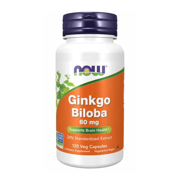 Now Foods Гінкго Білоба 60 мг - 120 рослинних капсул
