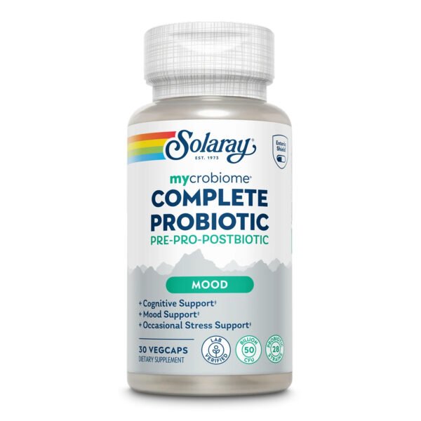 Solaray Mycrobiome Complete Probiotic Mood — 30 рослинних капсул